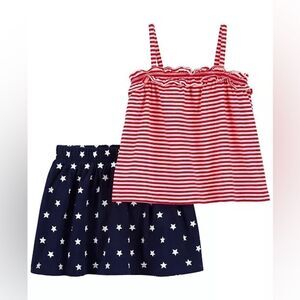 Carters 4th of July Tank Skort Set Red/White/Blue 4T NWT
